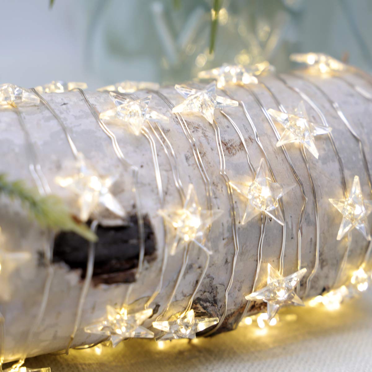 Christmas Fairy Lights 10FT 40LED Star Lights for Bedroom Indoor Battery Operated with Remote Twinkle Twinkle Little Star for Birthday Party Wedding Christmas Home Decoration