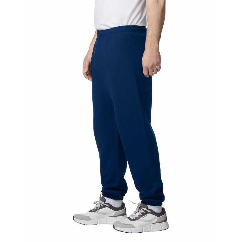 Gildan Adult Fleece Elastic Bottom Sweatpants, Style G18200, Navy, Large