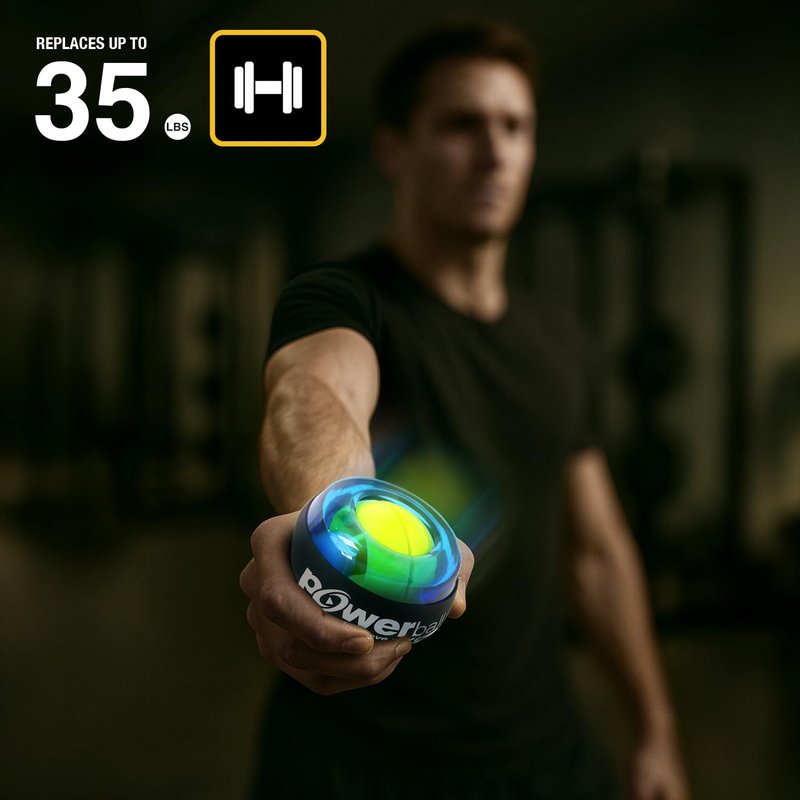 DFX Powerball Sports Pro – Beginner-Friendly Gyroscopic Hand & Wrist Trainer for Grip Strength, Forearm Exercise, and Rehabilitation, Up to 35 lbs Resistance, Includes Starter Cord