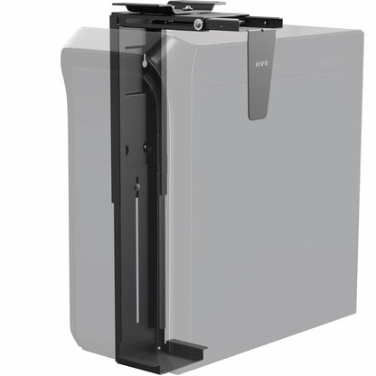 VIVO Under Desk and Wall 8.3 to 13 inch Wide Office and Gaming PC Mount, Large Computer Case CPU Machine Holder with Swivel and Locking, Holds 44 lbs, Black, MOUNT-PC01L