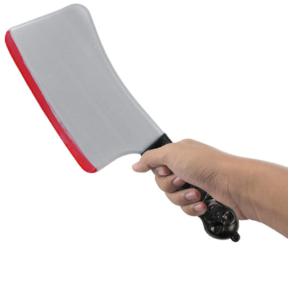 Skeleteen Bloody Butcher Knife Costume- Fake Cleaver Weapon Meat Cleaver with Blood and Jolly Roger Handle