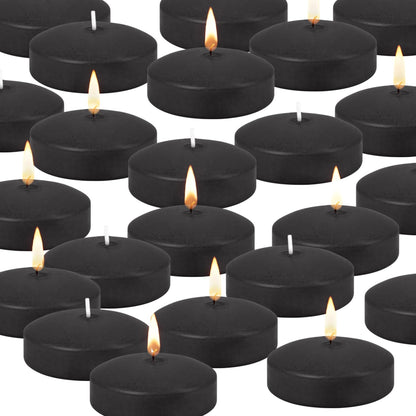 Royal Imports Black Floating Candles 3" - Made in USA Pack of 12 Unscented Dripless Wax Discs - 10 Hour Burn Time - for Centerpieces, Weddings, Events, Home Décor