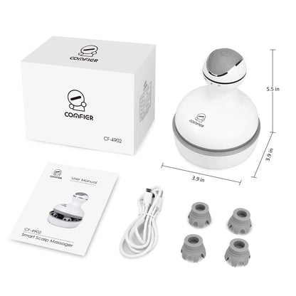 COMFIER Electric Scalp Massager with Mutlti-Modes Vibration, Portable Handheld Head Scratcher for Hair Growth,Waterproof Head Massager for Full Body,Dog Cat Massager for Deep Clean and Stress Relax