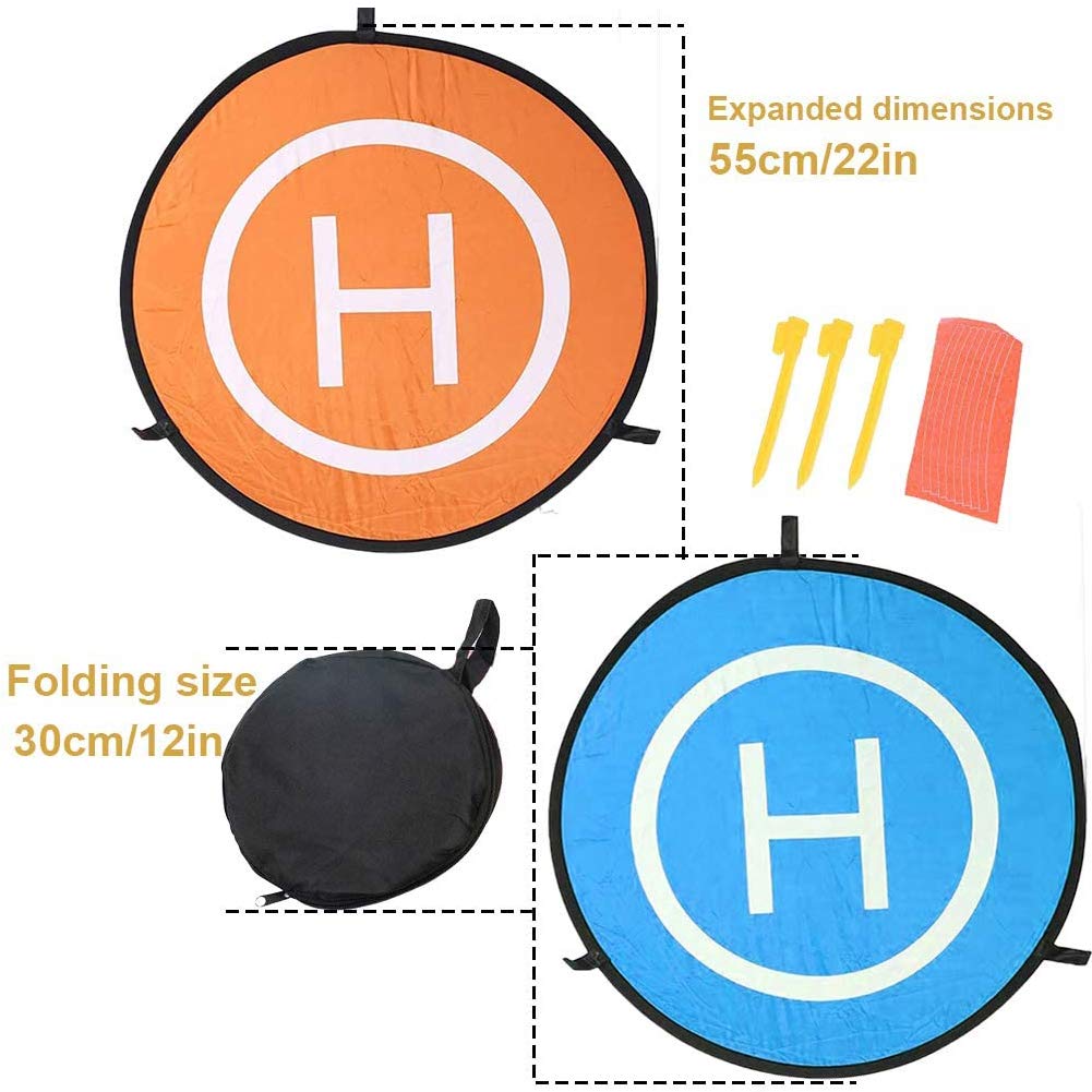 CYH Drone Landing Pad, Universal Waterproof Portable Foldable Landing Pads for RC Drones Helicopter, PVB Drones, DJI Mavic Pro, Antel Robotic, 3DR Solo, DJI Inspire, Antel Robotic X-star (55cm/22''