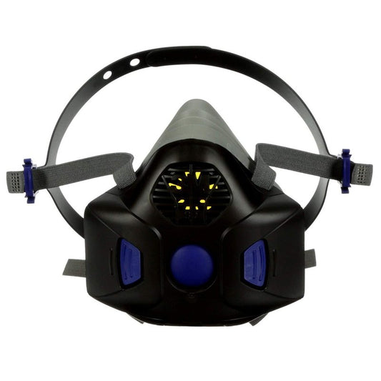 3M Respirator, Secure Click Half Face Reusable Respirator with Speaking Diaphragm and Push Button Seal Check, HF-803SD, Sweeping, Sanding, Grinding, Sawing, Dust, Large
