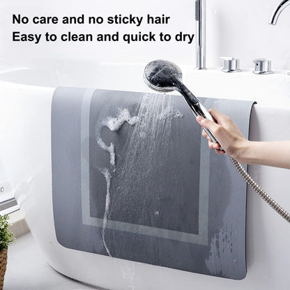 Bingobang Absorbent Bath Mat Non Slip Anti Mould 60 x 40 cm, Diatom Mud Bathroom Shower Floor Mat, Quick-Dry 4 Layer Thickened Rug for Bedroom, Kitchen, Toilet, Door