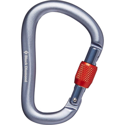 BLACK DIAMOND Rocklock Screwgate Locking Carabiner for Rock Climbing, Mountaineering, Rappelling, Work, Gray