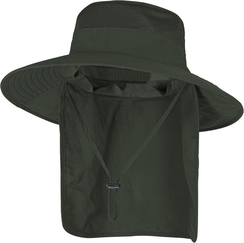 Sun Hats for Men & Women - UPF 50+ Breathable Wide Brim Fishing Bucket Hat | Summer UV Protection with Neck Flap