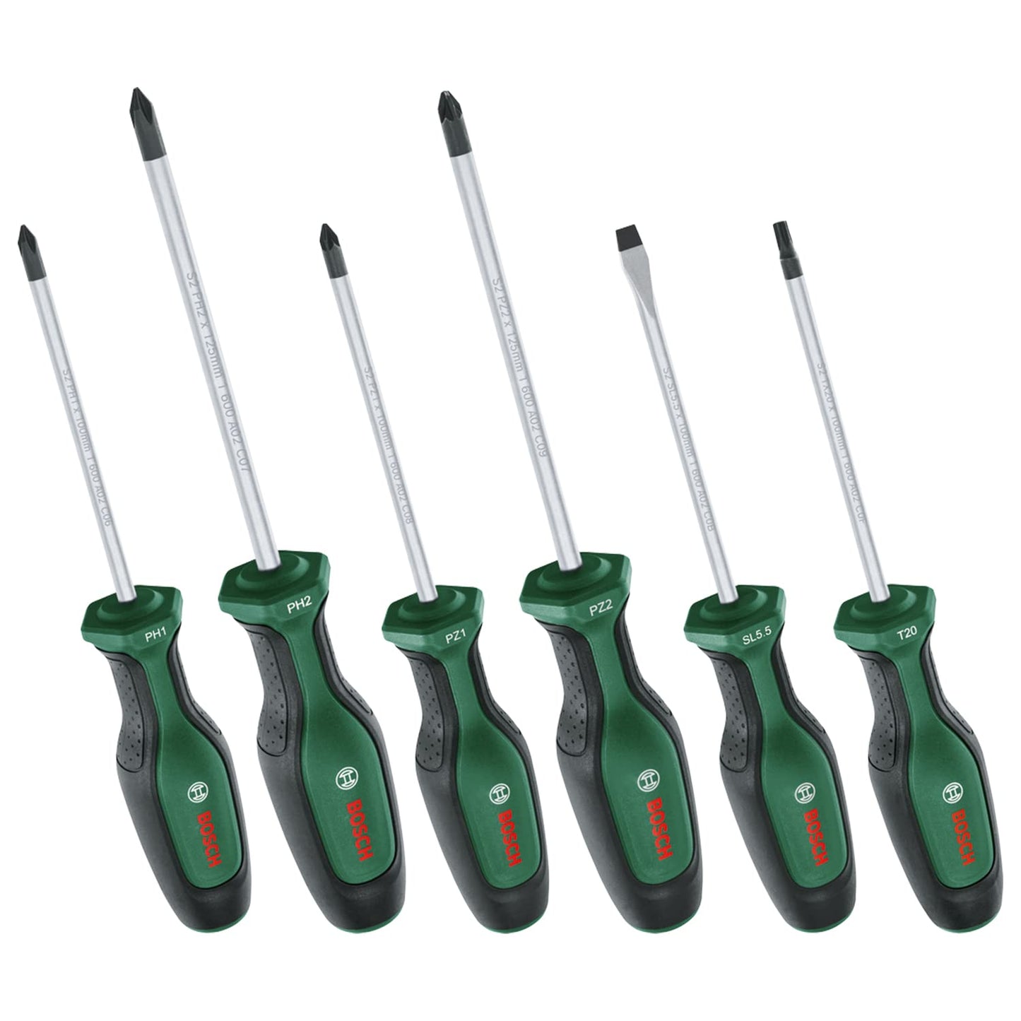 Bosch Screwdriver Set 6-Piece (6X High-Performance Screwdrivers for DIY; S2 Steel; Softgrip; Magnetic Tip) - Amazon Edition