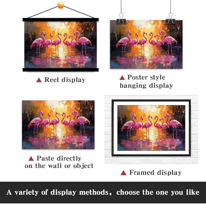 Yesad Flamingo Wall Art, Flamingo Canvas Wall Art Prints Tropical Pictures Poster Wall Décor for Living Room Bedroom Office Animal Lover Gift Home Decorations (Unframed,36”x24”, Flamingo)
