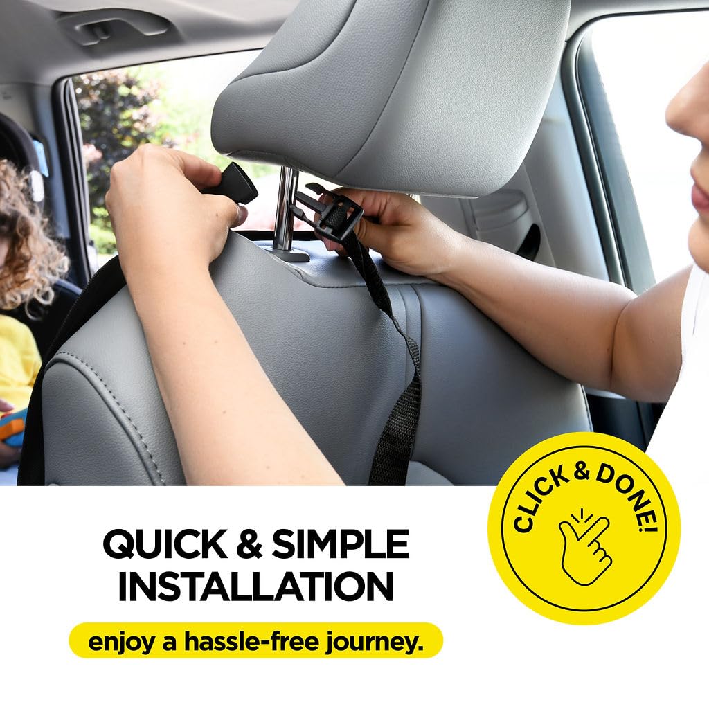 Lebogner Kick Mat Auto Seat Back Protectors + 3 Organizer Pockets, 2 Pack Waterproof Fabric Seat Cover For The Back Of Your Seat, X-Large Car Back Seat Protectors, Backseat Child Kick Guard Seat Saver