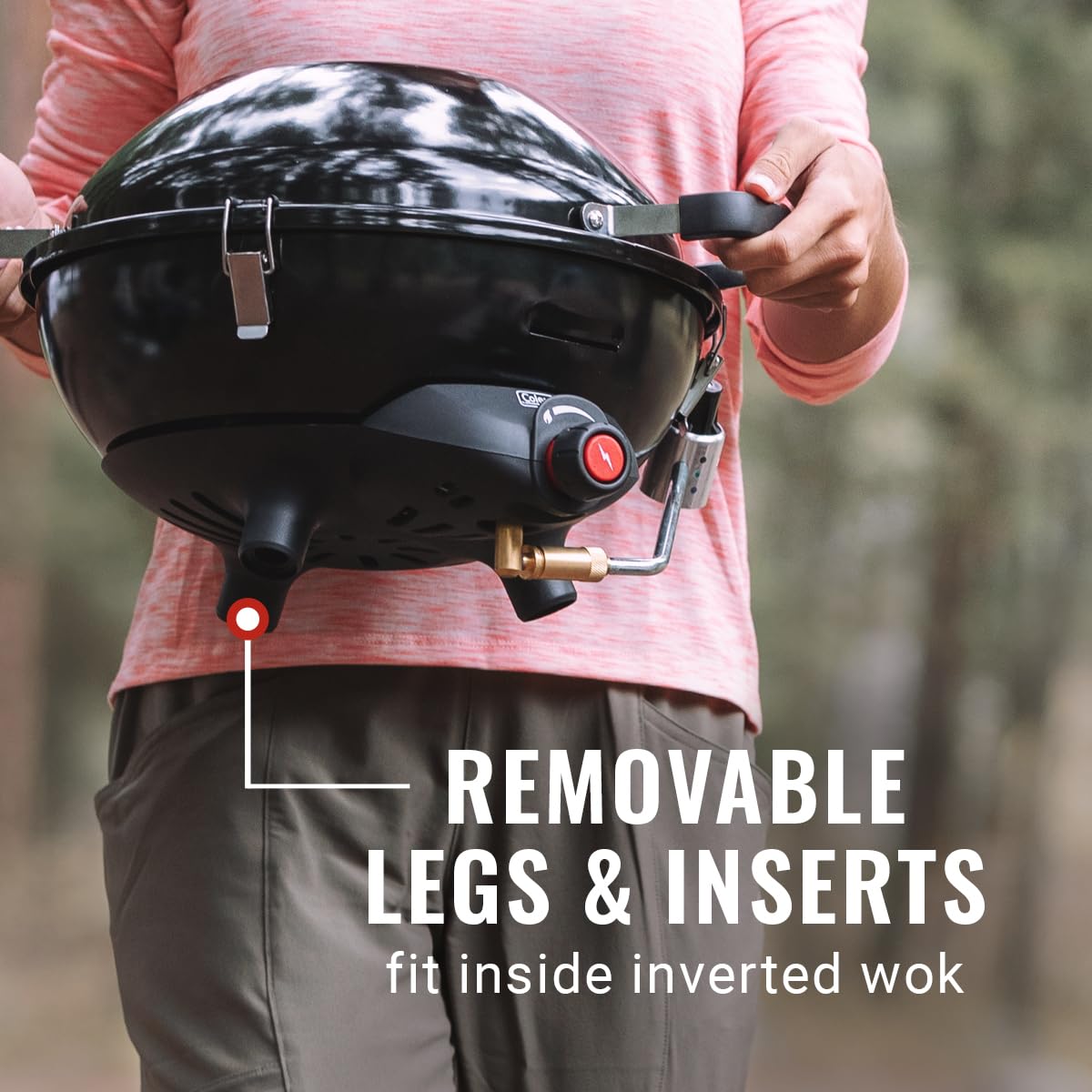 Coleman 4-in-1 Portable Propane Grill with 4 Cooking Attachments, Grill/Stove/Griddle/Wok with 7000 BTUs of Power for Grilling, Tailgating, Camping, BBQ, & More