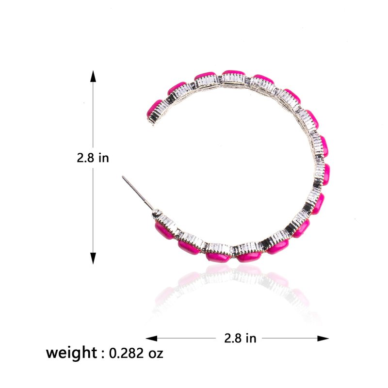 Rustic Couture's Western Navajo Beaded Hoop Earrings for Women Cowgirl Country Concho Lightweight Statement Jewelry RCE-1064SL