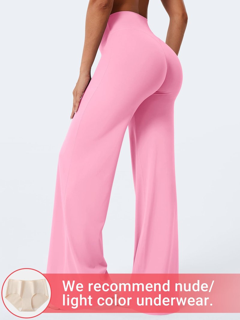 YEOREO Workout Leggings Womens No Front Seam Straight Leggings 35" High Waist Buttery Eddiy Gym Yoga Pants Bubblegum Pink S