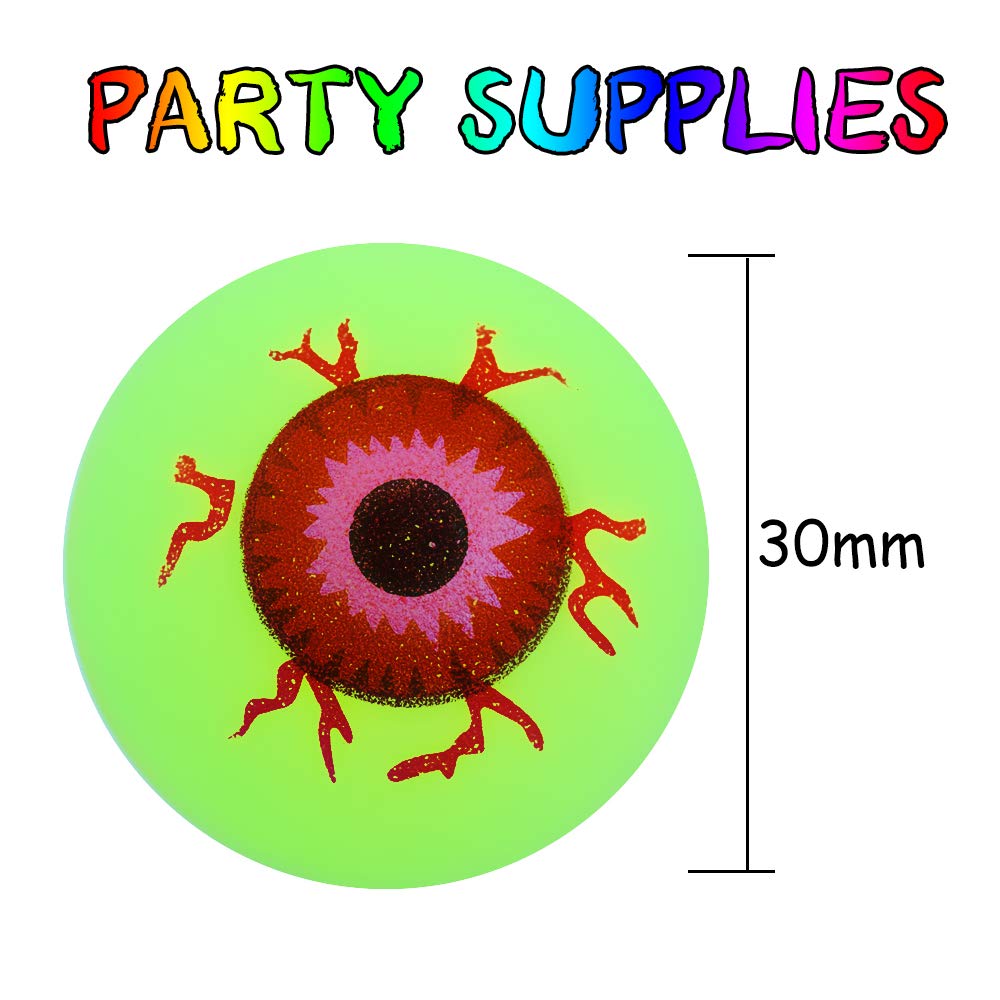 NEWBEA 72 Halloween Theme Designs Bouncing Balls - Glow in The Dark Bouncy Party Favors Supplies for Kids, Trick or Treating Goodie