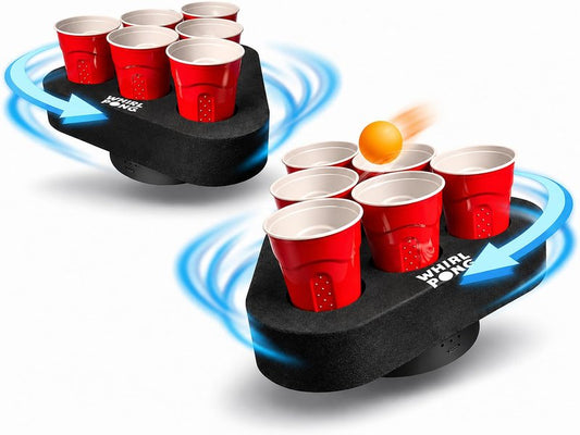 Whirl Pong – The Spinning Cup Pong Game | Rechargeable Rotating Party Game Set | Ultimate College Party, Tailgate & Family Game | Cup Pong Reinvented