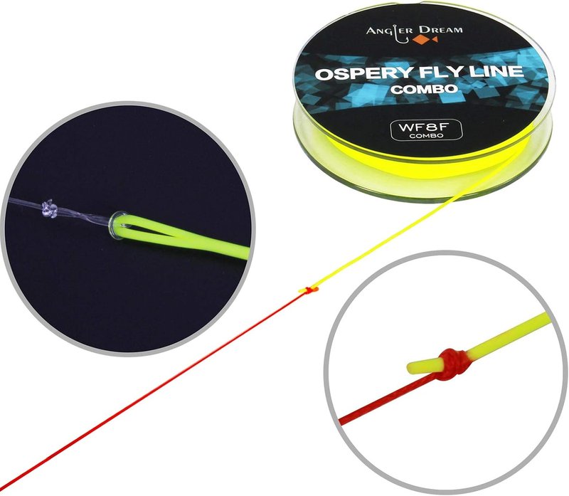 Fly Fishing Line Combo - 100FT Weight Forward with Braided Backing & Tapered Leader | Preloaded with Welded Loop