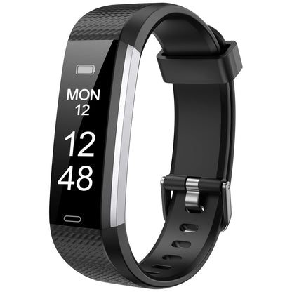 Runlio Fitness Tracker with Sleep Monitor, Activity Tracker with Step and Calories Counter, IP67 Waterproof Fitness Watch with Pedometer Stopwatch for Women Men, Black