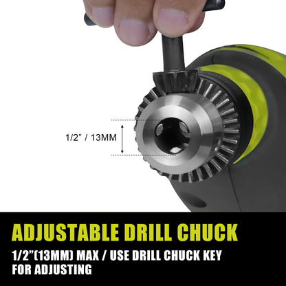 Hammer Drill, 710W Electic Corded Impact Drill, 13mm Metal Chuck, 0-3300RPM, Powerful Variable Speed Drill for Drilling in Steel…