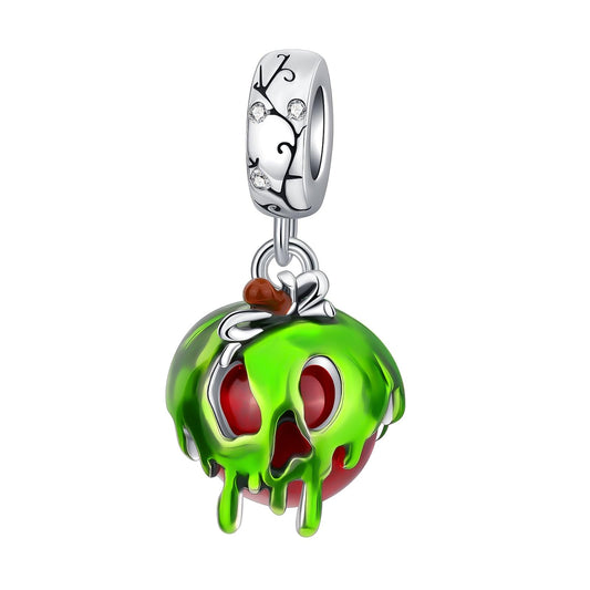 ARVALILS The Poison Apple Charm 925 Sterling Silver Charm Fits Women's Charm Bracelet & Necklace Valentine's Day Mother's Day Jewelry Gifts for Women