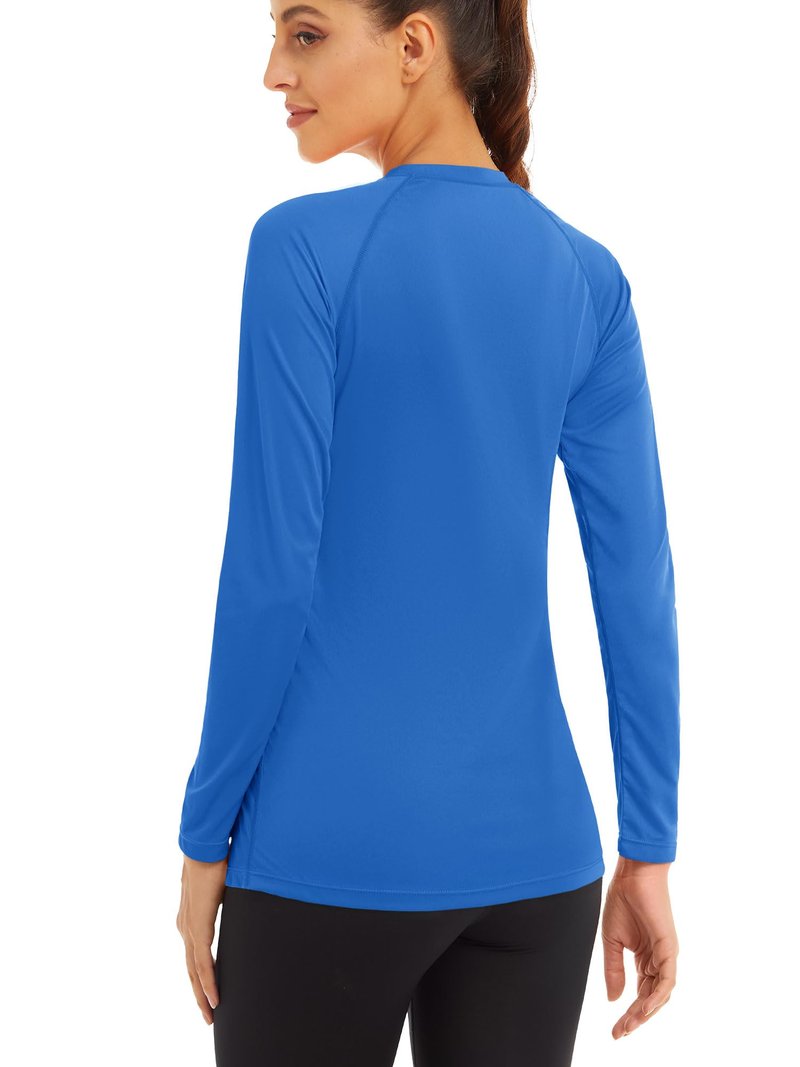 MAGCOMSEN UV Shirts for Women - Sun Protection & Workout Runnig Shirts - Women Athletic Summer Tee Blue Green