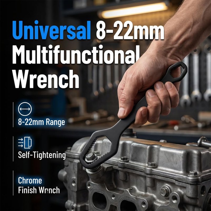 AIIONP 4Pcs Multifunctional Adjustable Wrench Tool, 2026 New Universal Torx Self-Tightening Wrench, 3mm-22mm Adjustable Glasses Wrench, Portable Multi-Purpose Wrench for Outdoor Repair Tool