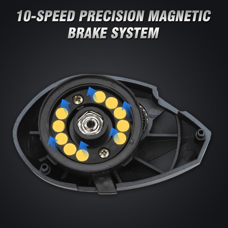 Baitcaster Fishing Reels - 6.4:1 Gear Ratio, 33 Lb Max Drag, 8+1 Stainless Steel Bearings | Freshwater & Saltwater Use