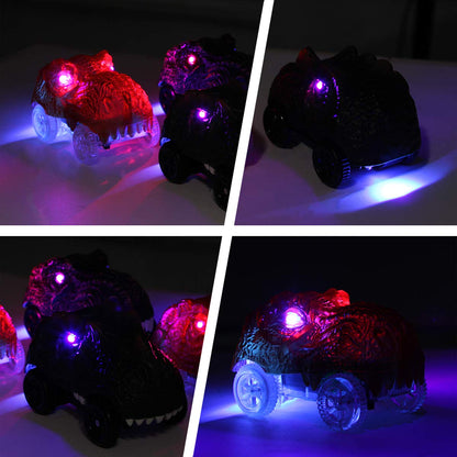 Replacement Cars for Magic Glow in the Dark Tracks - Racing Car Accessories with Flashing LED Lights, Compatible with Most Tracks for Kids Boys and Girls (4 Pack)