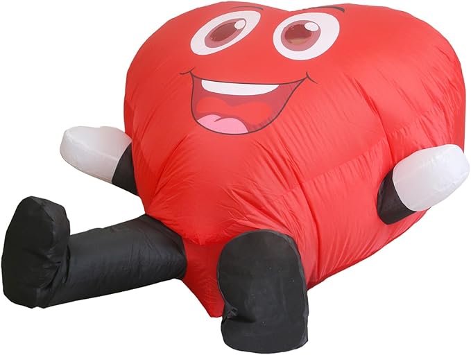 Red Love Heart Inflatable Costume,Fun Air blow up Mascot Suit Halloween Inflatables Costumes Fancy Dress Cosplay