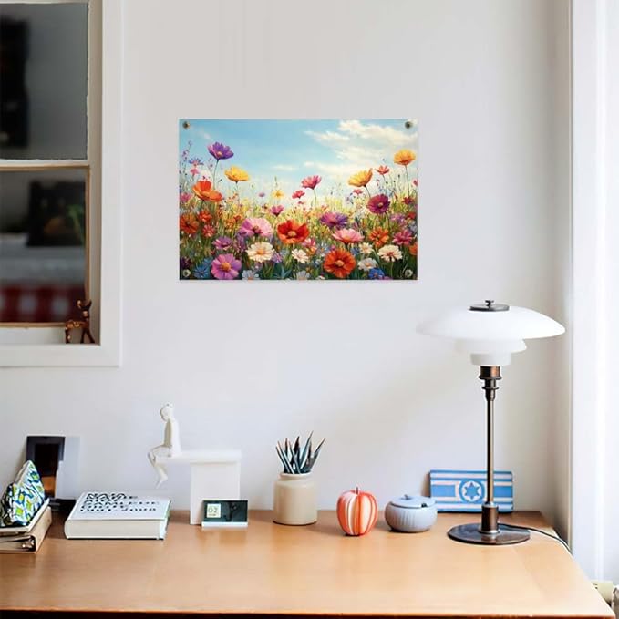 Yesad Colorful Wildflower Canvas Wall Art, Flowers Pictures Prints Printing Botanical Wall Art Floral Artwork Watercolor Flower Wall Décor for Living Room Bedroom Farmhouse (Unframed,24”x16”, Flower)