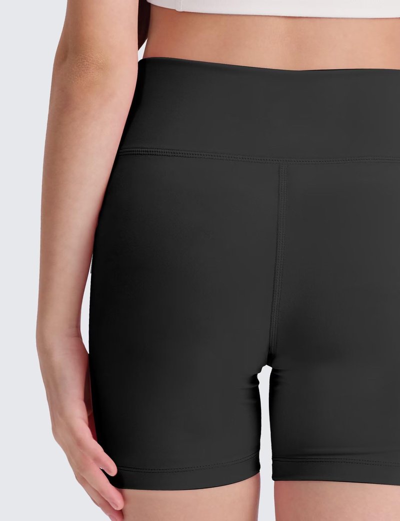 SKIDREAM 3 Pack Girls 4'' High Waisted Black Biker Shorts, Athletic Running Yoga Shorts for Kids Teen