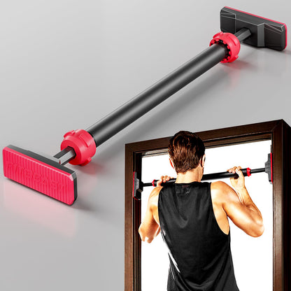 FitBeast Pull Up Bar for Doorway, Strength Training Pullup Bar with No Screws, Chin Up Bar with Adjustable Width Locking Mechanism, Doorway Pull Up Bar Max Load 600lbs for Home Gym