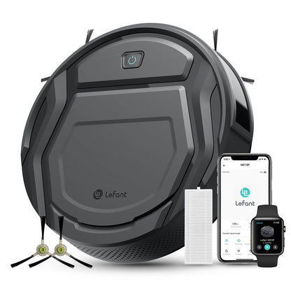 Lefant M210 Pro Robot Vacuum, Slim Quiet, 3 Adjustable Suction Levels, 6 Modes, Robot Vacuum Cleaner for Pet Hair, Hard Floors & Low Carpets, Self-Charging, WiFi/App/Alexa Control, Gray