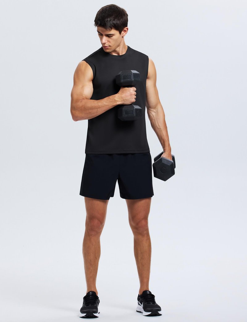 ALLTHRO Mens Workout Tank Tops Quick Dry Sleeveless Running Shirts Gym Muscle Bodybuilding Shirts for Men Black,XX-Large