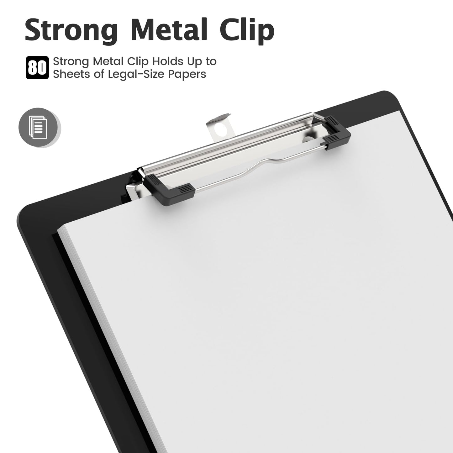 Macroclo Legal Size Clipboard, Black 8.5 x 14 Clip Boards for Lawers, Low Profile Clip, Writing Board, Size 9 x 15 in, Office & School Supply
