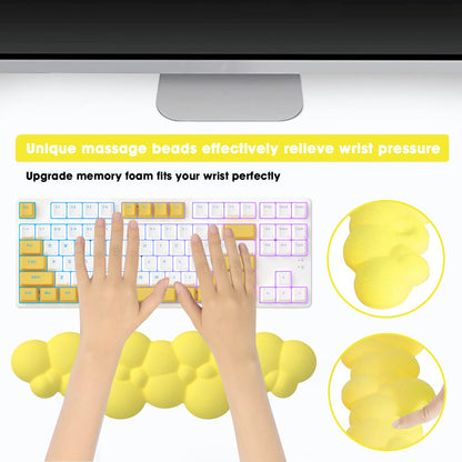 Gaming Keyboard Wrist Rest Pad,Memory Foam Keyboard Palm Rest, Ergonomic Hand Rest,Wrist Rest for Computer Keyboard,Laptop,Mac,Lightweight for Easy Typing Pain Relief (Yellow)
