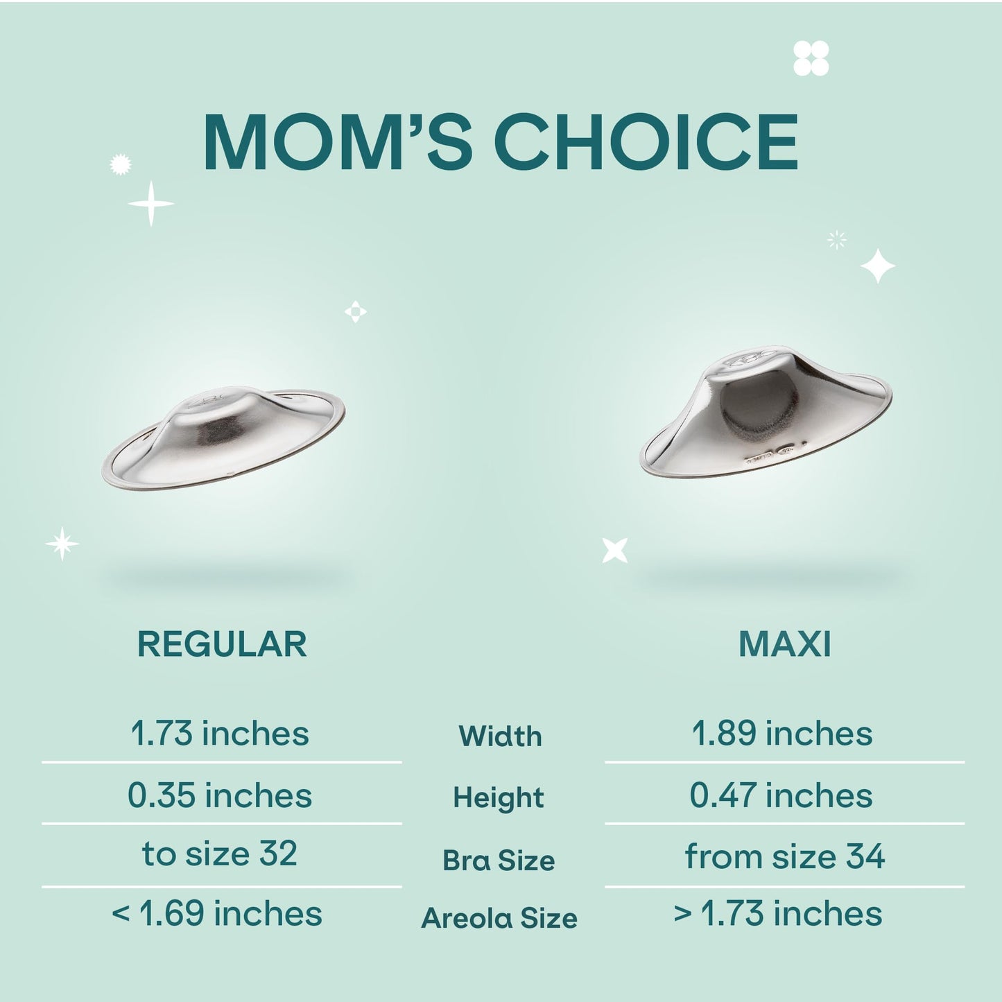 Koala Babycare Silver Nipple Shields - Silver Cups Breastfeeding for Nursing Newborn - Protect and Soothe Your Nursing Nipples - Made in Italy - Medical Device Class 1 -Tri-Laminate Silver