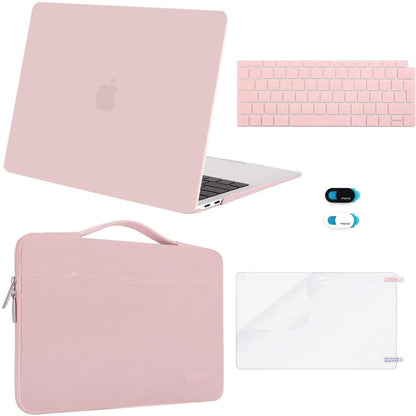 MOSISO Compatible with MacBook Air 13 inch Case 2021 2020 2019 2018 M1 A2337/2179/1932, Hard Shell for MacBook Air M1 Case 13.3 inch &Bag&Keyboard Skin&Webcam Cover&Screen Protector, Rose Quartz
