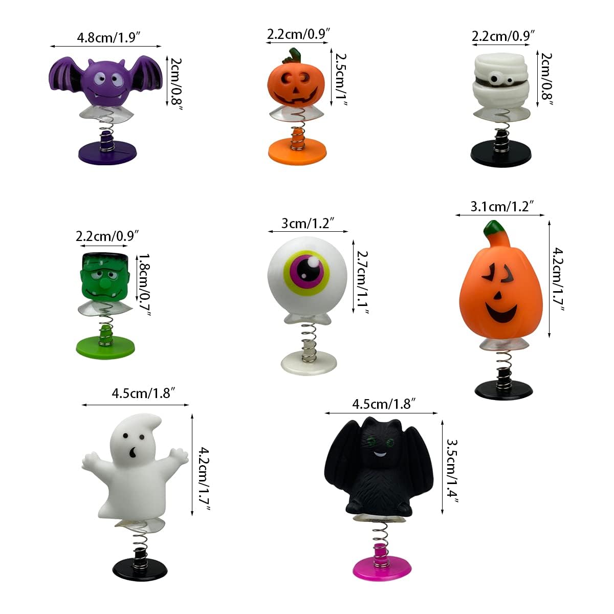 QINGQIU 24 PCS Halloween Jumping Popper Toys Spring Launchers for Kids Boys Girls Halloween Party Favors Halloween Treat Bags Gifts Halloween Games
