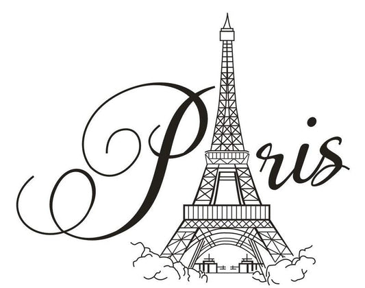 BooDecal Paris Eiffel Tower Wall Decals Lettering Quotes Wall Stickers Romance Decoration Living Room Bedroom 27 Inches x 22 Inches