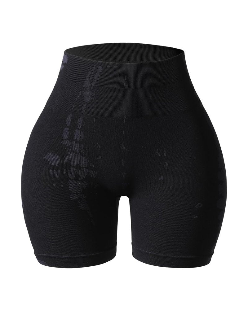 AUROLA Zebra Women Seamless Scrunch Workout Shorts High Waisted Gym Yoga Short,Dark Grey,S