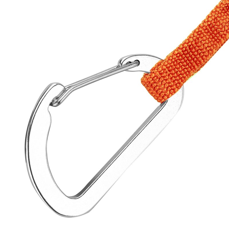 MOOCY Kayak Paddle Leash, 3-7 ft Stretchable Strap Lanyard for SUP, Canoeing, Fishing Accessories - Secure Bungee Rod Holder Tether(Orange, 4 Pack)