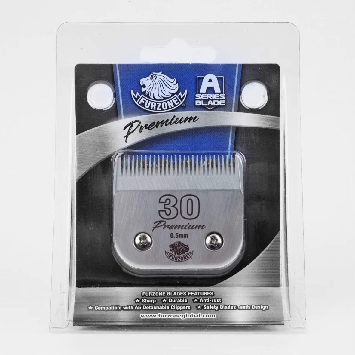 Furzone Detachable Blade - Size 30 Blade 1/50", Made of Extra Durable Japanese Steel, Compatible with Most Andis, Oster, Wahl A5 Clippers