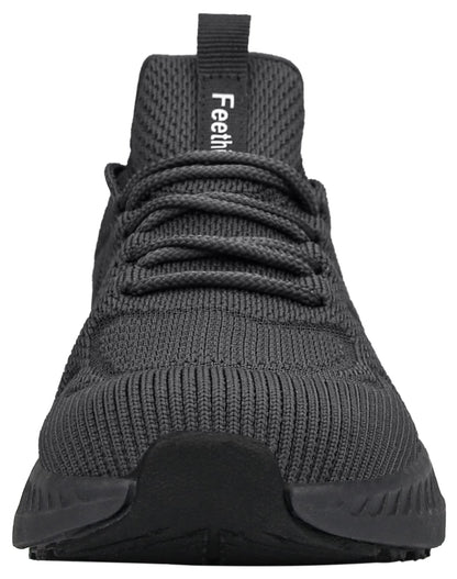 Feethit Trainers Men Running Shoes Tennis Sports Training Walking Gym Athletic Fitness Fashion Sneakers Trainers for Men Breathable Lightweight Comfortable Outdoor Shoes for Jogging Dark Grey UK 10