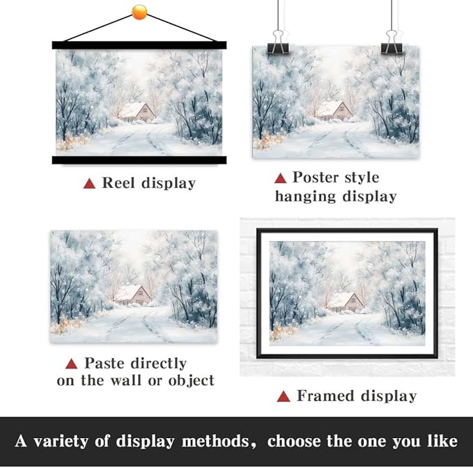 Yesad Winter Wall Art, Winter Forest Canvas Prints Country Wall Art Rustic Wall Décor for Living Room Bedroom Farmhouse Decorations Landscape Pictures Prints Nature Poster (Unframed,36”x24”, Winter)