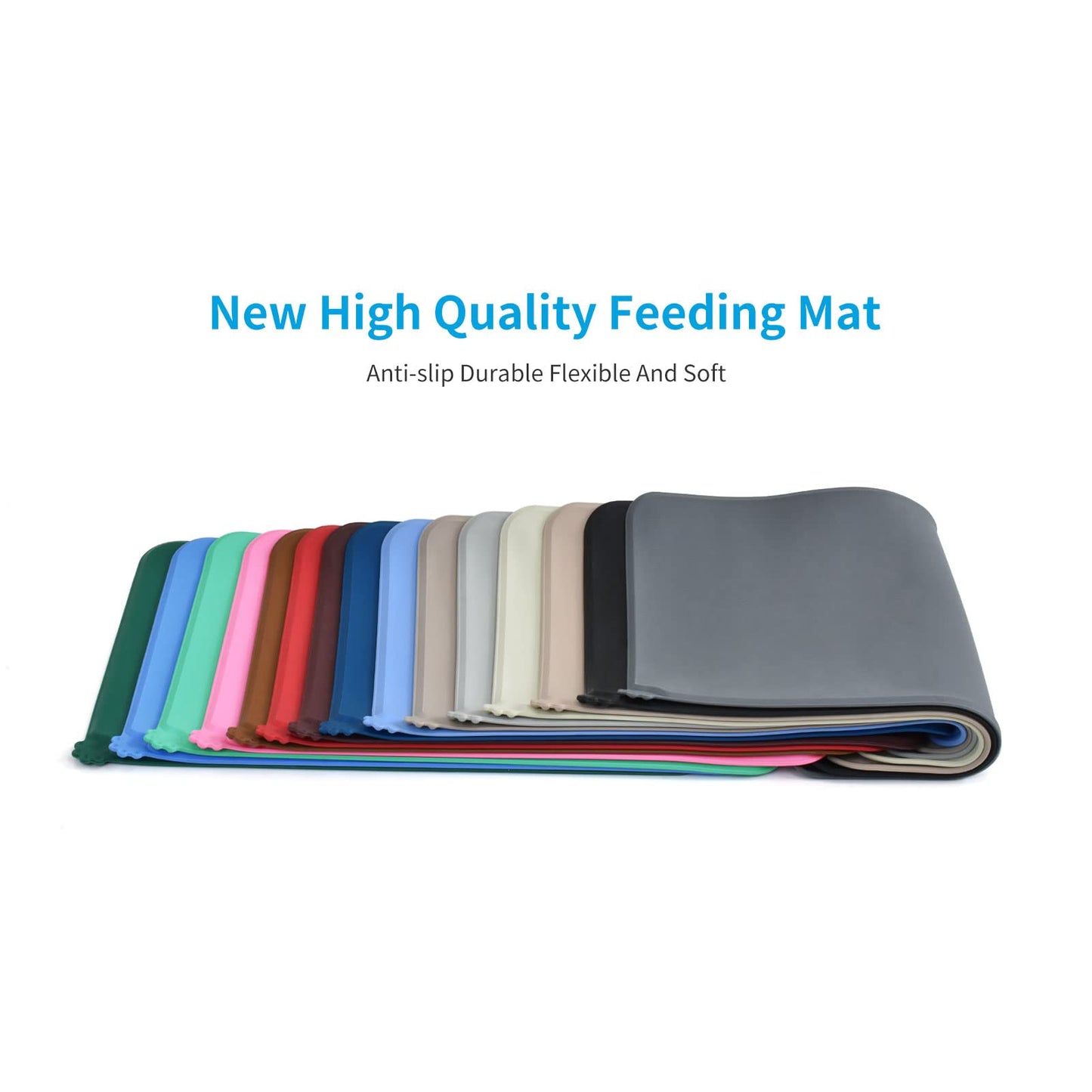 AUDWUD Silicone Waterproof Pet Feeding Mats,Anti Slip Bowl Pad,Dog Mat for Food and Water