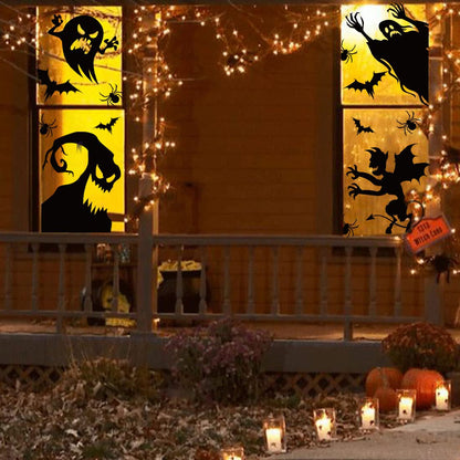 Hidreas Large Halloween Window Clings Stickers, Halloween Window Decorations Halloween Window Silhouette for Windows Glass Walls