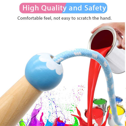 Jump Rope Kids, 7ft Adjustable Cotton Skipping Rope with Wooden Handle for Boys and Girls Fitness Outdoor Exercise (Pink+Blue)