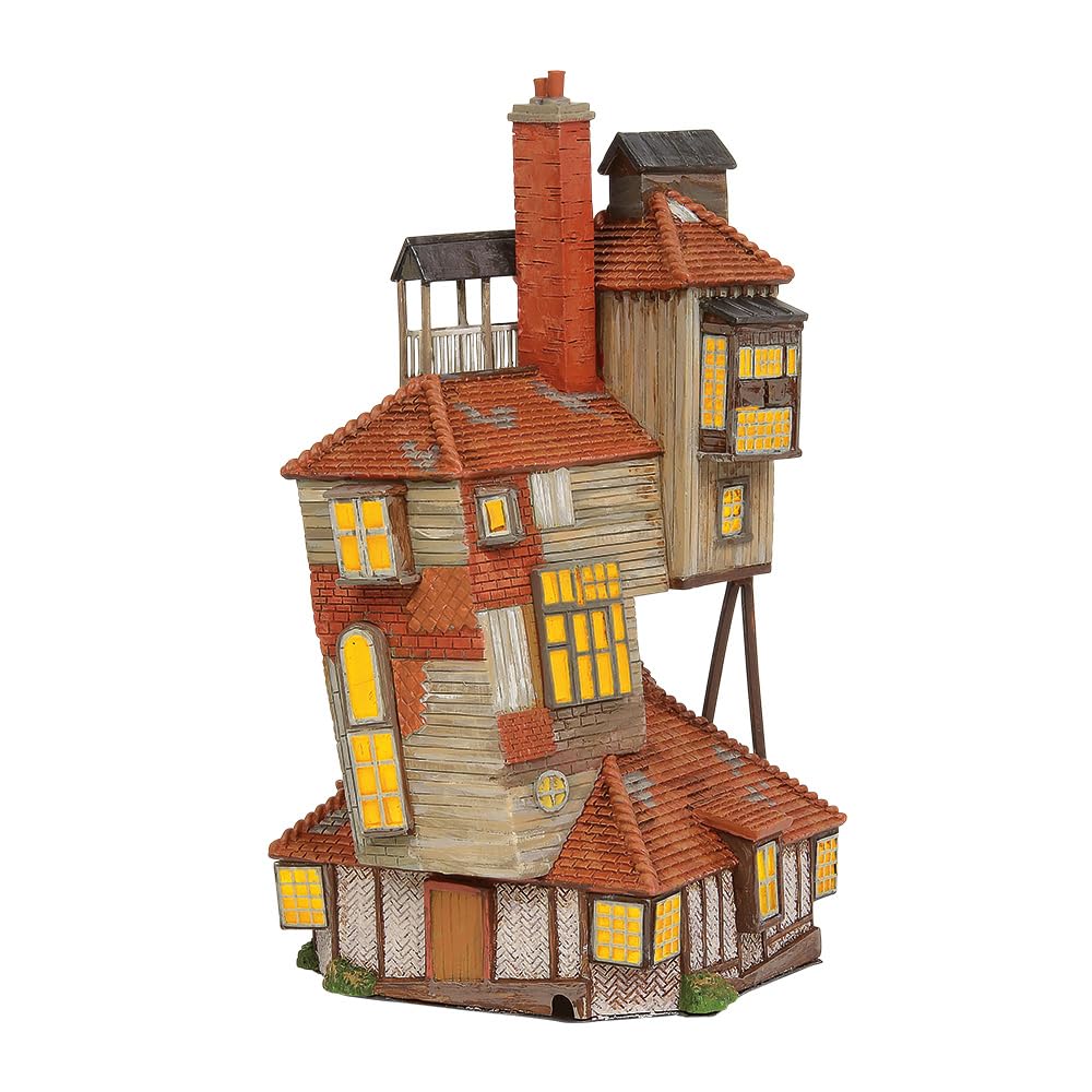 Department 56 Polyresin, Plastic, Stone Powder, Harry Potter Village The Burrow Lit Building, 9.06 Inch, Multicolor