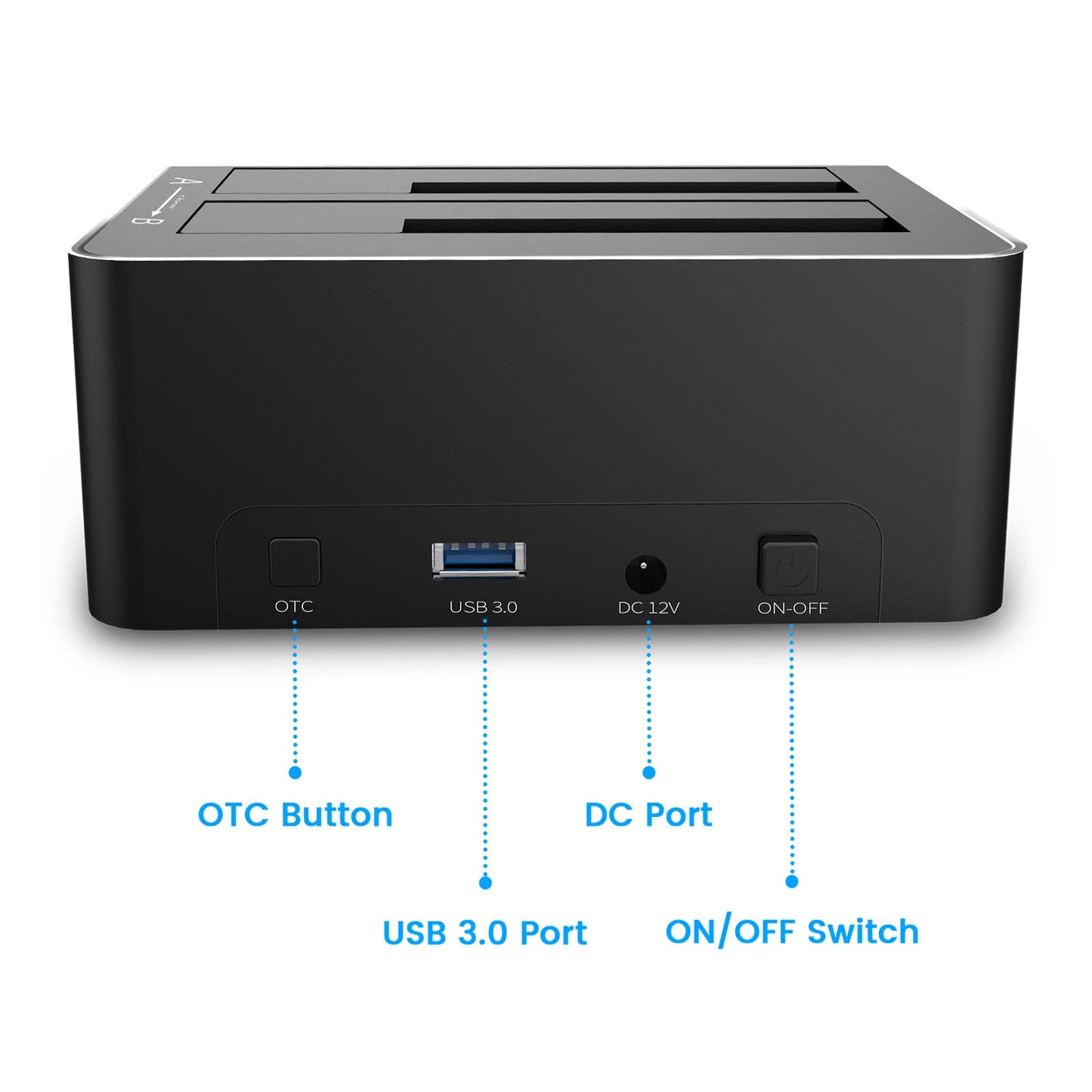 Hard Drive Docking Station, RSHTECH Aluminum Dual Bay SATA Hard Drive Dock for 2.5/3.5 Inch SATA I/II/III HDD SSD Support 2x 16TB Hard Drives,Offline Clone and UASP,Tool-free (RSH-DS01)